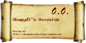 Obagyán Oszvalda névjegykártya